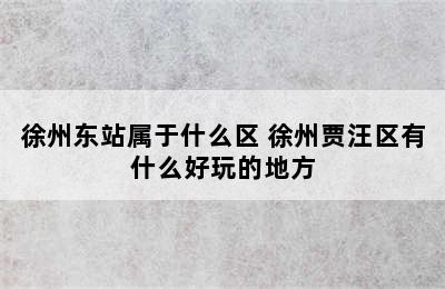 徐州东站属于什么区 徐州贾汪区有什么好玩的地方